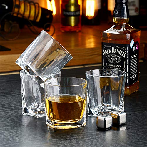 Amisglass Whisky Gläser 4er Set, Bleifrei Kristallgläser als Wassergläser & Longdrinkgläser, Gin Gläser Set 295ml, Rum Gläser Hochwertig & Einzigartig – Bild 7