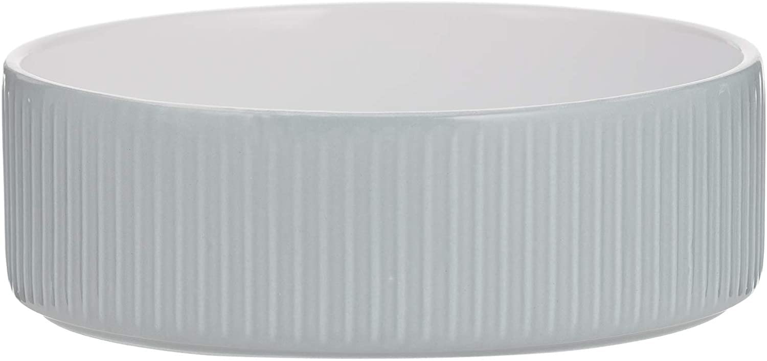 Mason Cash Linear Grey Stoneware Pet Bowl, 13 cm