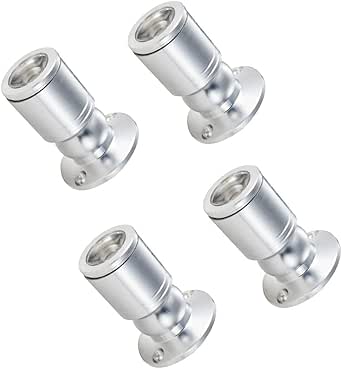 Yeehome 4 mini focos LED pequeños reflector 1 W aluminio plateado