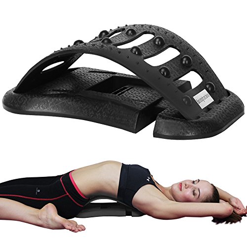 SUPOW Multi-Level Back Stretching Device, Back Stretching Pain Reliever, Posture Lumbar Stretcher Extender Orthopedic Massage Support Arched Back Stretcher Back for Pain Relief (Black)
