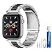 U191U Band Compatible with Apple Watch 38mm 42mm Stainless Steel Wristband Metal Buckle Clasp iWatch 40mm 44mm Strap Bracelet for Apple Watch Series 4/3/2/1 Sports Edition(Silver/Black, 42MM) primary