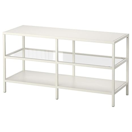 Amazon Com Ikea Asia Vittsjo Tv Bench White Glass Kitchen Dining