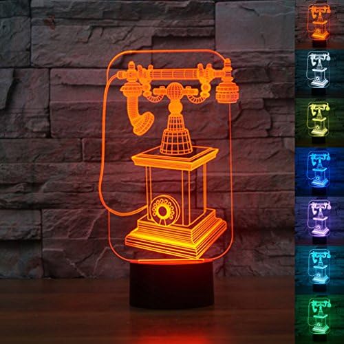 Echodream Christmas Gift Magic Telephone Lamp 3D Illusion 7 Colours Touch Switch USB Insert LED Light Birthday Present and Party Decoration
