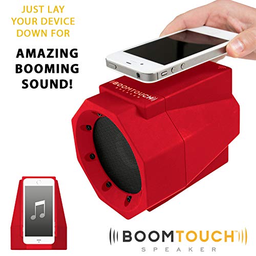 Boomtouch Wireless Touch Portable Speaker Boom Box (As Seen On Tv!) Bluetooth Not Required! (Red) (740275048054)
