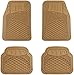 Amazon Basics 4 Piece Heavy Duty Rubber Car Floor Mat, Beige