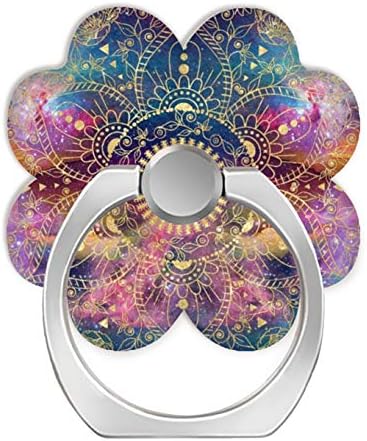 Lovesup Expanding 360 Rotation Cell Phone Socket Ring Holder,Mobilephone Kickstand Pop with Car Mount Grip for All Smartphones,Cases,Tablets-Gold Watercolor and Nebula Mandala