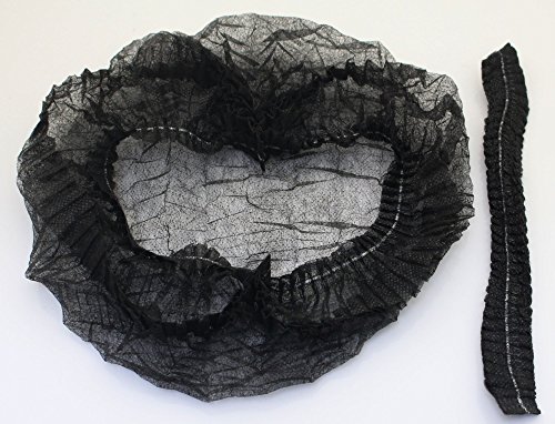 100 pieces disposable Non-woven Clip Caps Mob caps hairnets head cover, 21", with 6 colors for you to choose. (Black) - Thumbnail 3