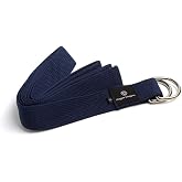 Hugger Mugger D-Ring Cotton Yoga Strap - Super Strong Cotton, Metal D-Ring Buckle, Multiple Lengths Available