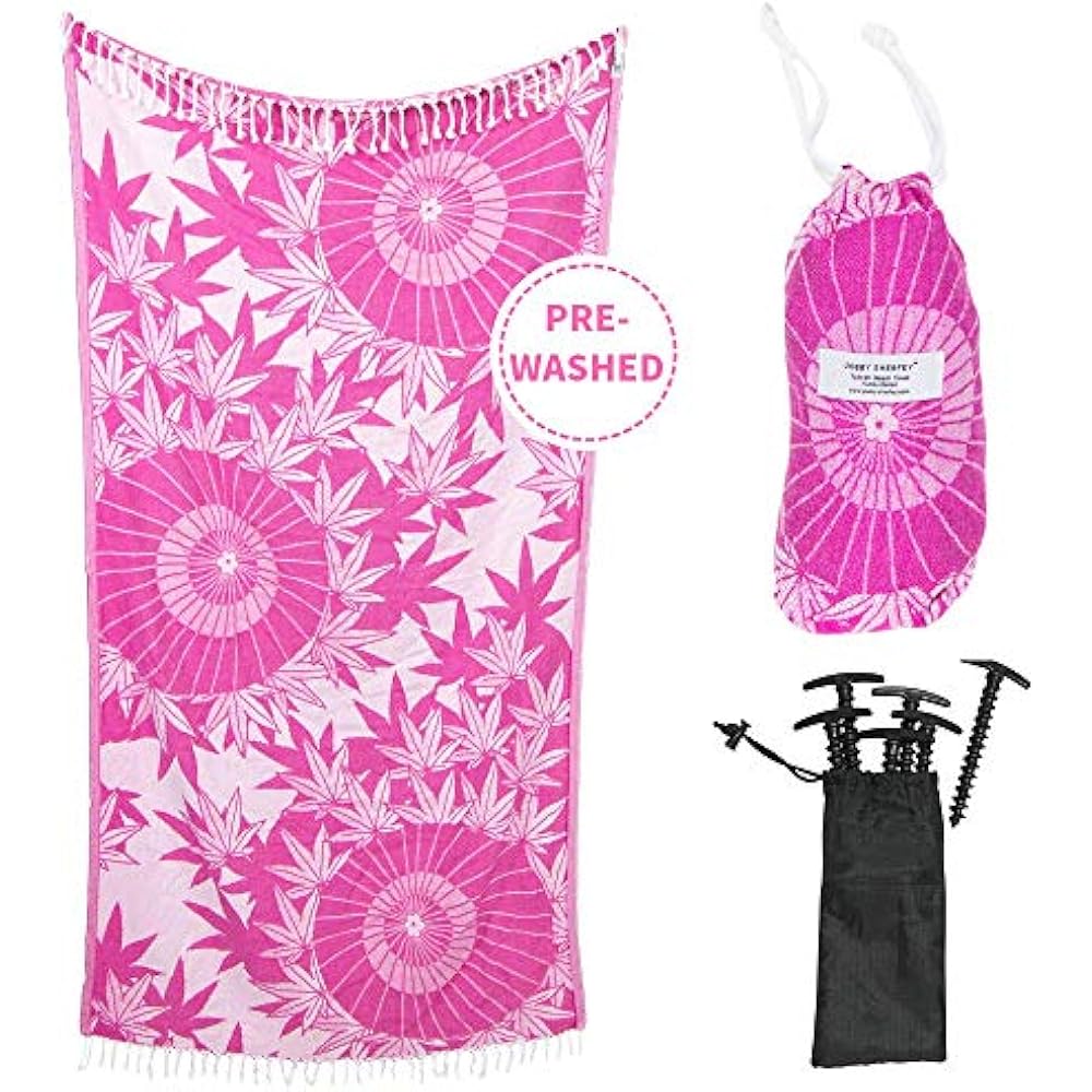 Designer Beach Towels Turkish Set With Stakes And Travel Bag Bath