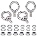22Pcs 304 Stainless Steel M10 Male Thread Lifting Ring Eye Bolt Kit, Including 4Pcs M10 Eye Bolt with 6Pcs Lock Nuts, 6Pcs Lock Washers and 6Pcs Flat Washers