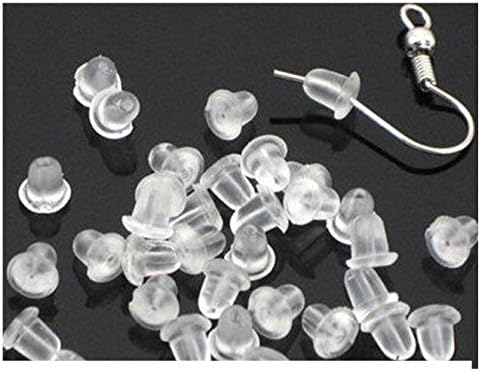 Clear Rubber Bullet Clutch Earring Safety Backs for Fish hook Earring ¡­ (100 Piece, Clear)