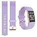 Wearlizer Compatible with Charge 2 Bands Accessories Silicone Strap Replacement Charge 2 Special Edition Lavender Rose Gold Buckle Purple