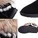 APHNUS Womens Mid Calf Boots Cow Leather Fur Snow Boots
