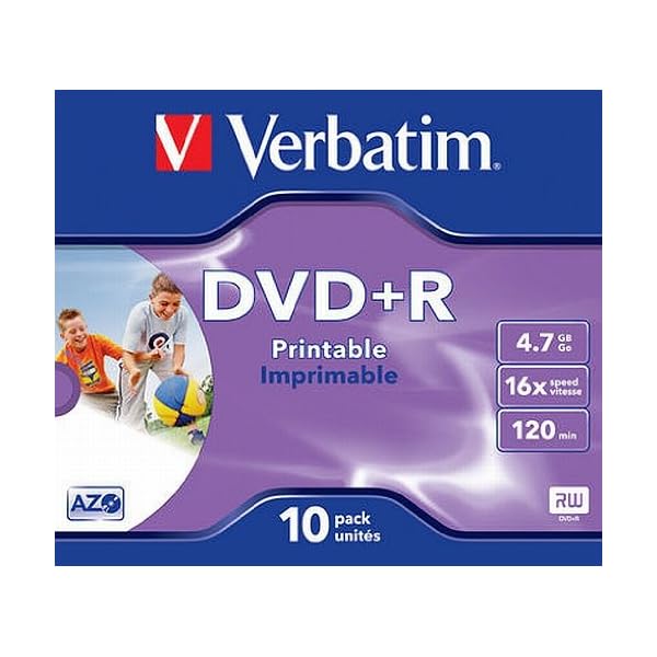 Verbatim DVD+R Wide Inkjet Printable 4.7GB, 10er Jewel Case, DVD Rohlinge bedruckbar, 16-fache Brenngeschwindigkeit & Hardcoat Scratch Guard, DVD-R printable, DVD leer, Rohlinge DVD – Bild 3