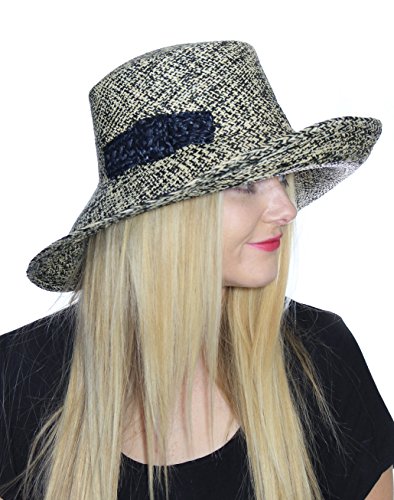 Black Wide Brim Kettle Straw Hat 