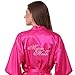 JOYTTON Women's Satin Kimono Wedding Robe with Embroidered Matron of Honor Short