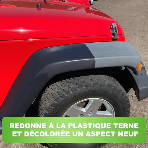 Black Plastic Renovator, Premium Formula Waterproof, Increases Shine & UV Resistant for Car Renovator Exterior and Interior Plastic Polish