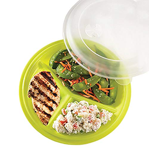 Portion Control Lunch Travel Plate (Assorted Colors) (Set of 3) Pricepulse