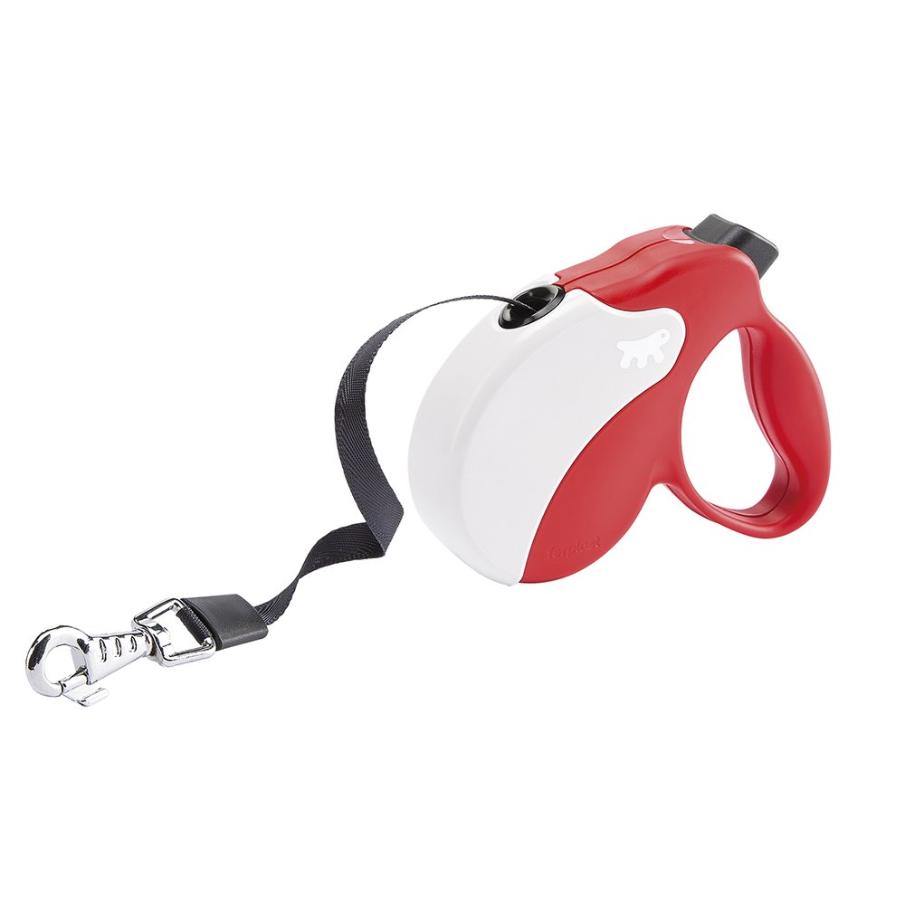 Ferplast Retractable Dog Lead Extendable Dog Leash AMIGO TAPE S, Extending tape, 5 m, Max 15 kg, Red