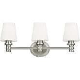 Generation Lighting VS22103SN Xavierre Three - Light Wall/Bath Sconce Vanity Style Fixture, Satin Nickel Finish