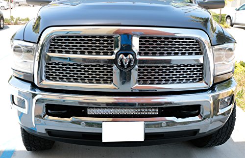 iJDMTOY 20" 120W High Power Double-Row LED Light Bar with Hidden Lower Bumper Mounting Bracket and On/Off Switch Wiring Kit For 2009-2017 Dodge RAM 2500 3500
