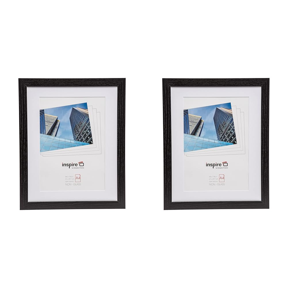 Hampton Frames Poster Frame, Black, A4 (21x30cm) (Pack of 2)