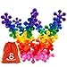 SHAWE Kids Building Block Toy, More than 90 Pieces Mighty Molecules Big Size,Interlocking Solid PE Plastic Building Sets,Educational Games,Sensory Fidget Toys,Safe Material for Kids,Package with Reusa