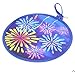 MXY Foldable Fan Japanese Style Summer Handheld Round Folding Fan Beautiful Pattern Festival Decor Wedding Birthdays Home Decoration (Blue Fireworks)