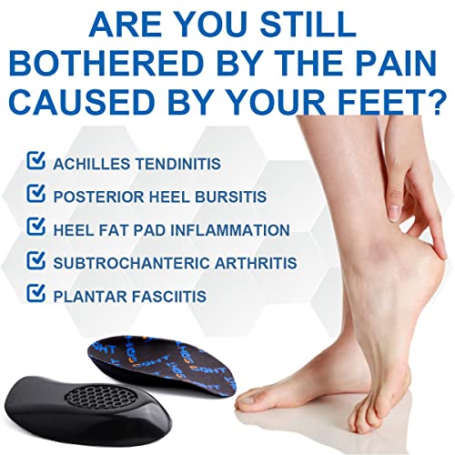 SQHT Plantar Fasciitis Insoles, Fast Relief Orthotic Heel Inserts for Heel Pain, Heel Spurs and Achilles Tendonitis, Heel Cups for Women Men (Small W4.5-8.5 | M4.5-7.5)