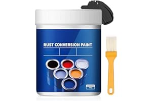 CLORISLAND Weatherproof Rust Converter Paint For Metal, ,10.6 Fl Oz Change Rust to Paint Reconditioning, Rust Removal Converter Metal Primer, Water-Based Metal Rust Inhibitor Industrial Paint with Brush, Black
