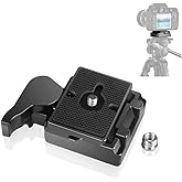 UTEBIT 323 RC2 Tripod Quick Release Plate, Metal Rapid Connect Adapter with 1/4" and 3/8" Camera Screw Tripod Mount Plate for Manfrotto 200pl-14 Rc2 Camera Tripod Head (Black
