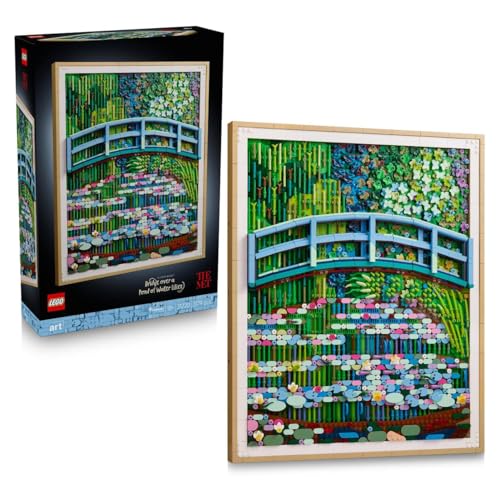 LEGO Art Claude Monet - Die Brücke über den Seerosenteich - Hängendes 3D Wandkunstwerk für die Wohnungsdekoration - Impressionistisches Ausstellungsmo