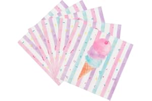 WERNNSAI Ice Cream Party Supplies - Disposable 3 Ply Pink Sweet Ice Cream Themed Birthday or Baby Shower Party Luncheon Dessert Napkins for Girls Pool Summer Celebration