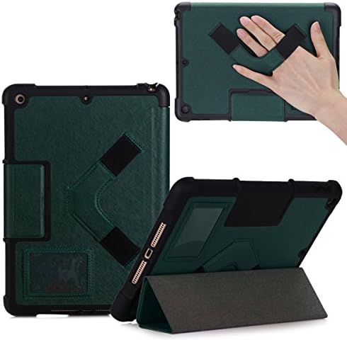 NUTKASE 5th/6th Gen Compatible with Apple iPad 2018 6th Gen/2017 5th Gen SHOCKPROOF Folio Cover 9.7” for Models A1893, A1954, A1822, A1823, Rugged, Kid Tested, Slim & Sleek ITALIAN Design – Dark Green