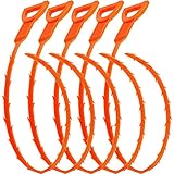 5 Pack 25 Inch Drain Snake,AUSAYE Drain Hair Cather Shower Drain Hair Trap Drain Cleaning Tool Drain Clog Remover