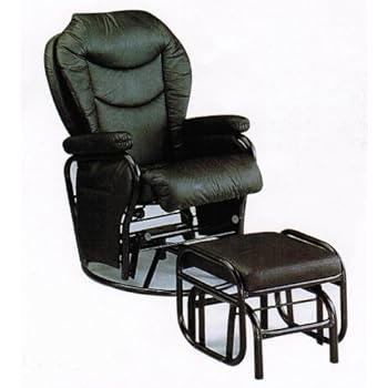 Amazon.com: Swivel Glider Rocker Chair with Ottoman Black ...