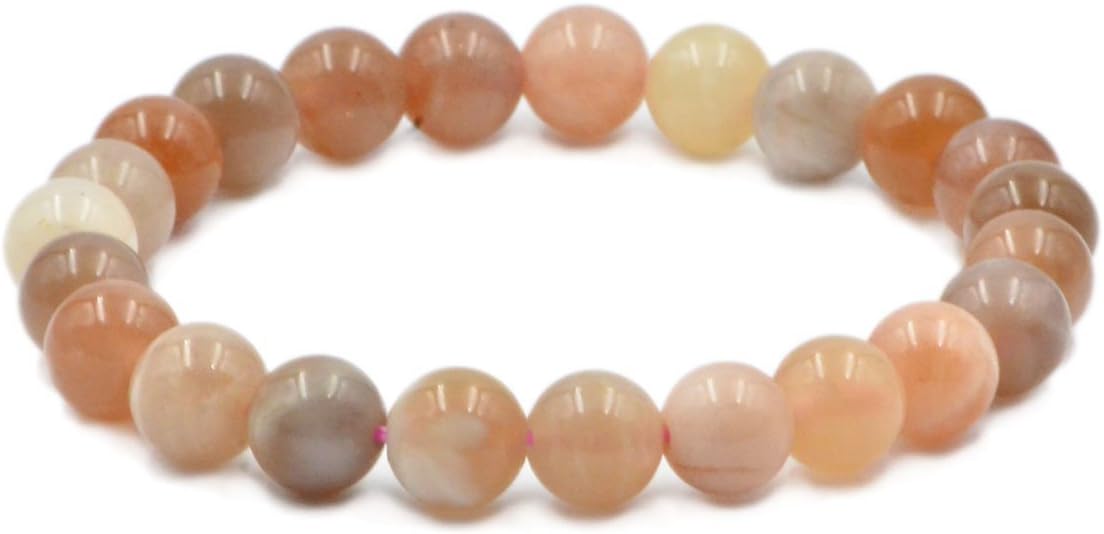 Winmaarc Multi Sunstone Natural Gemstone Round Beads Stretch Bracelet Healing Reiki 8mm