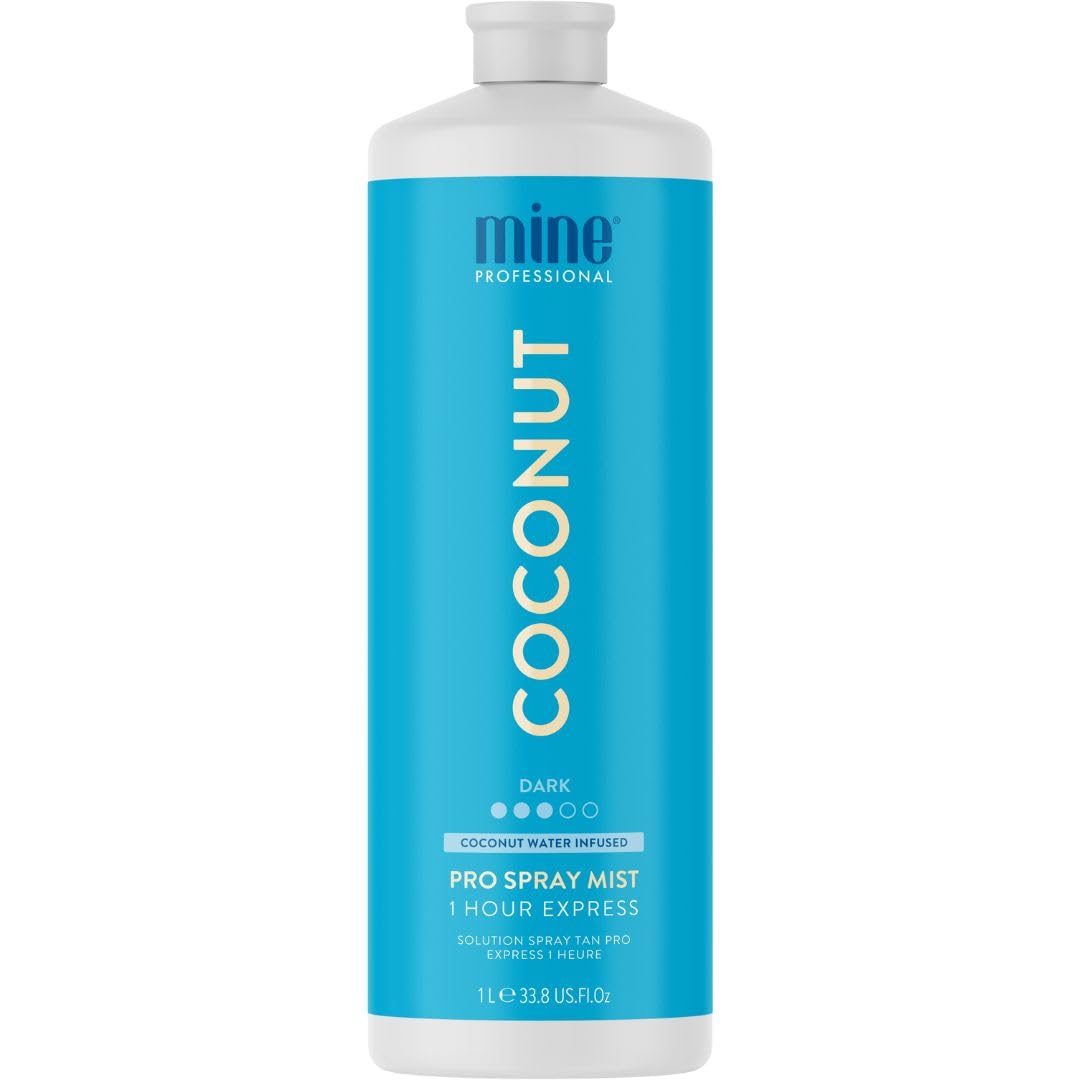 MineTan Professional Spray Tan Solution | Coconut Water - Rapid Express Fake Tanning Liquid, Hydrating, Fast Drying, Super Dark, Rich Finish, Best Sunless Tanner, No Orange Tones, 33.8 Fl Oz