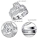 MABELLA 925 Solid Sterling Silver Matching Bridal Set Wedding Engagement Rings Clear Round Cubic Zirconia Eternity Ring for Women