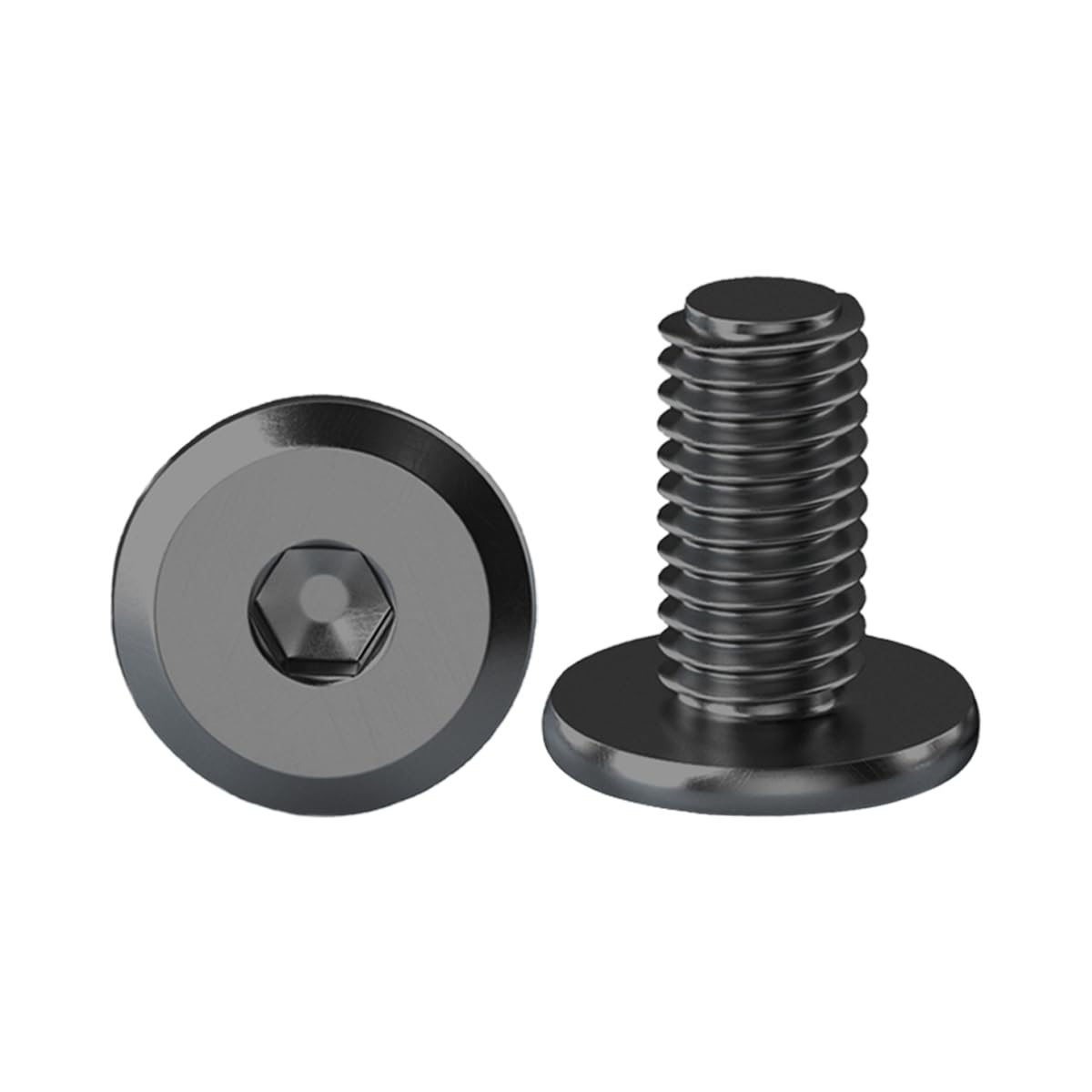 Drenky M8 Furniture Bolts, Black Flat Head Furniture Screw M8 X 10mm Flat Hex Bolt 304 Stainless Steel Bolts Fully Thread Machine Screws 10 Pack Joint Connector Bolts — image 1