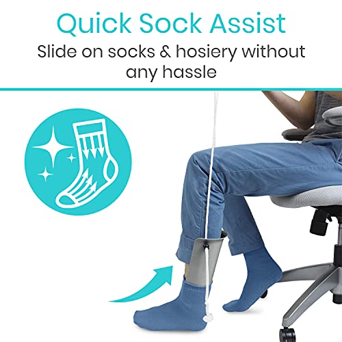 Vive Sock Aid Device for Seniors and Shoe Horn Kit Sock Puller Aid