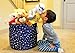 Large Eco-Friendly Canvas Toy Storage Baskets Storage Bins Nursery Bins with Handles (Navy Blue) by Cobei Homegoods