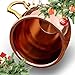 Big Recipe Cocktail Luxury Moscow Mule Copper Mug, FoodSafe Pure Solid Coffee Cup 16 oz, 100% HANDCRAFTED, Smooth Exterior, Welded Handle, Best Gift