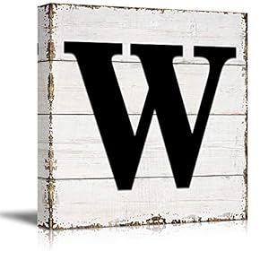 wall26 Canvas Wall Art English Letter Wood Background...