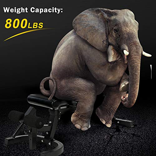 Fitness Power Rack Power Cage Home Gym Equipment Exercise Stand Olympic Squat Cage with LAT Pull Attachment, Multi-Grip Pull-up Bar and Dip Handle (Adjustable Bench 800lbs)