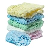 Muslin Burp Cloths (6-Pack), Natural Washcloth Baby Wash Shower Towel, Multicolor Baby Bath Cloth Wipes, 12x12 in Soft Washcloths, Newborn Bath Baby Wipes for Sensitive Skin, Cotton Gauze Muslin Cloth