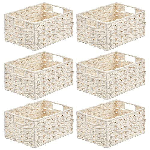 mDesign Woven Farmhouse Kitchen Pantry Food Storage Organizer Basket