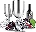 Stainless Steel Wine Glasses, Double Wall Insulated with Lids - Set of 2, Metal Wine Glass for Outdoor Travel, Camping, Red White Wine Goblet, 14oz, Unbreakable, Shatterproof, Portable, BPA Free
