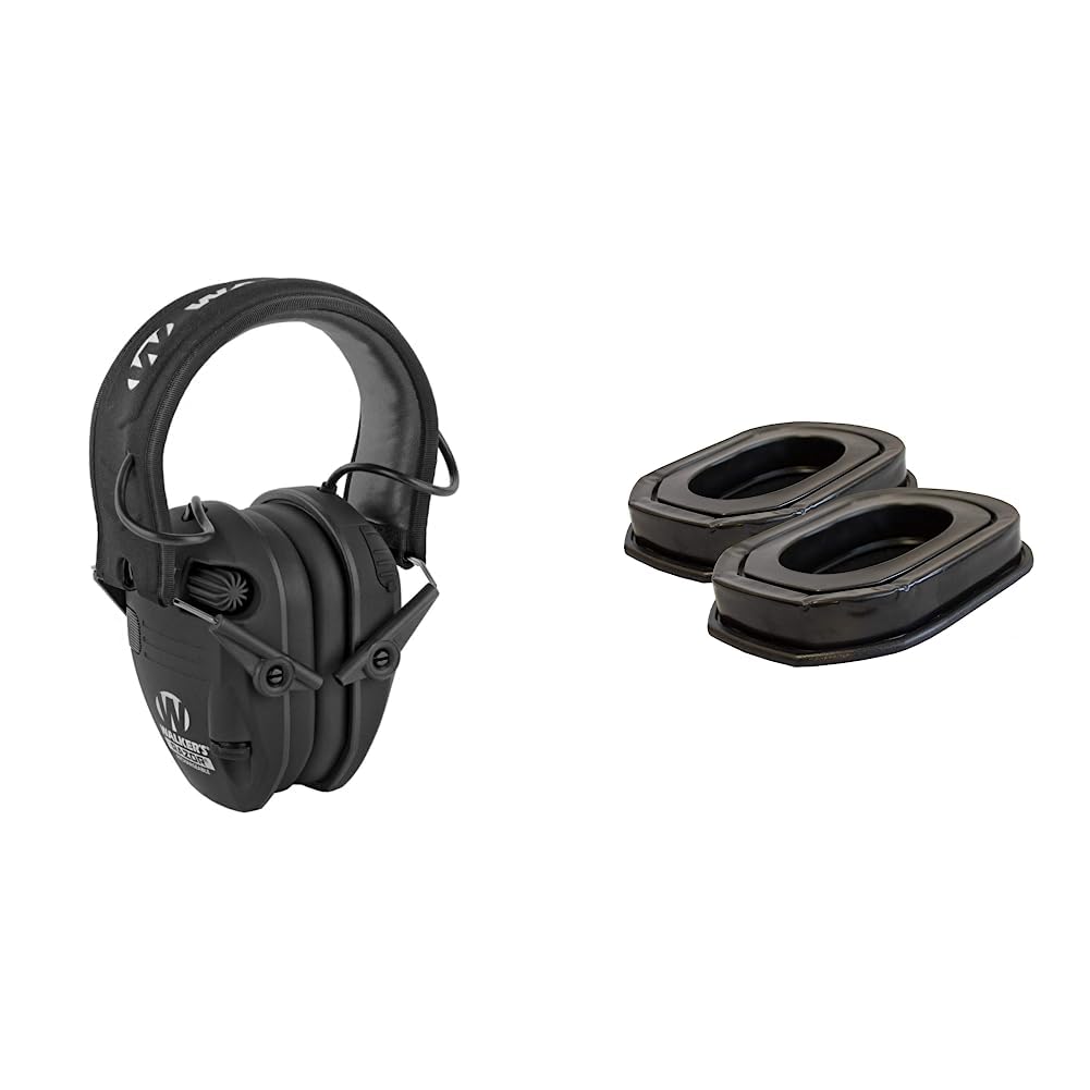 Walker's Rechargable Earmuffs (Black) and Gel Ear