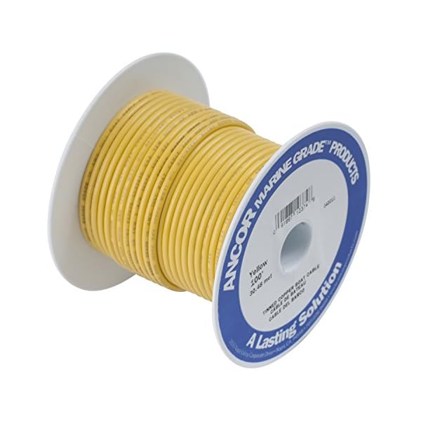 Ancor-185003-Marine-Grade-Electrical-Primary-Tinned-Copper-Boat-Wiring-14-Gauge-Yellow-18-Feet
